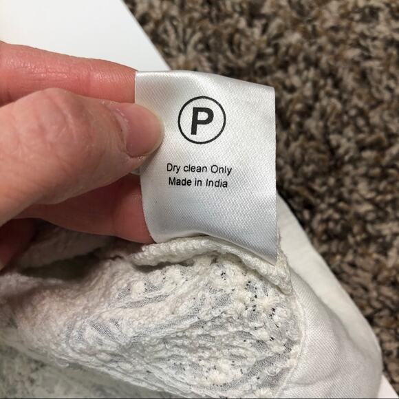 Anthro Hemant & Nandita Cream Embroidered Top S - Picture 8 of 10